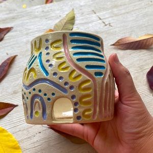 Hand carved stoneware lamp base